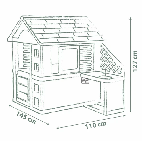 בית לחצר + מטבח סמובי - כחול.