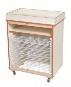 ארונית ייבוש ציורים + מסגרת שמנת