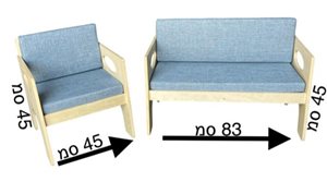 סט סלון עץ כחול