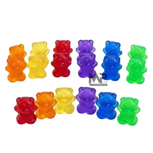 מיון דובים שקוף-צבעוני.