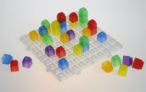 קוביות תלת מימד שקוף-צבעוני