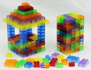 סט 500 קוביות בניה שקופות לשולחן אור