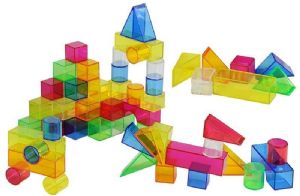 סט 50 קוביות גאומטריות שקופות לשולחן אור