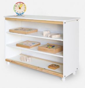 ארון משחקים 3 תאים שמנת