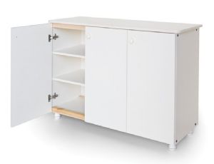 ארון גננת 3 דלתות שמנת