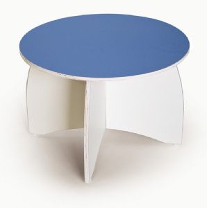 שולחן בובה עגול מעץ כחול