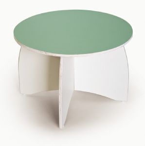 שולחן בובה עגול מעץ ירוק