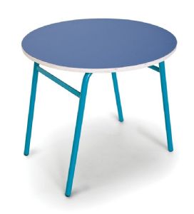 שולחן בובה עגול מתכת כחול