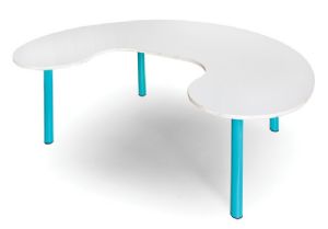 שולחן פרסה קוטר 160 מתכת צבע שמנת