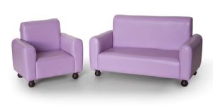 סלון סקאי ספה+כורסה סגול