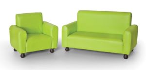 סלון סקאי ספה+כורסה ירוק